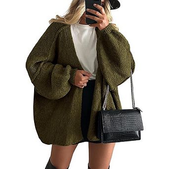 Womens Open Front Oversized Cardigan Sweaters