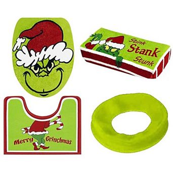 4 Pack Grinch Christmas Bathroom Decor Toilet Toilet Lid Cover