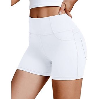 Women High Waisted Yoga Biker Shorts With Pockets Tummy Control Workout Active Wear