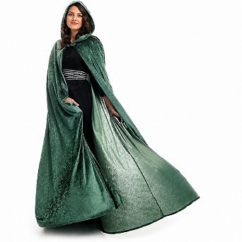 Full Length Velvet Hooded Adult Cloak Cape Machine Washable Durable Costume