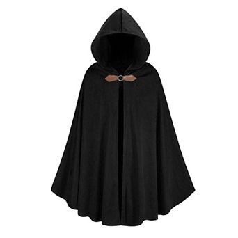 Adult Hooded Medieval Renaissance Cape Cloak Soft Velvet Cosplay Costume