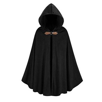 Medieval Hooded Cloak Velvet Warm Windproof Cosplay Themed Event Wear