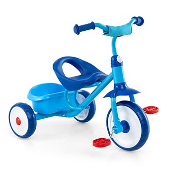 Costway Toddler Tricycle with Removable Rear Storage Basket, Indoor Outdoor Toddler Bike