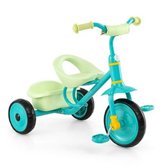 Costway Toddler Tricycle with Removable Rear Storage Basket, Indoor Outdoor Toddler Bike