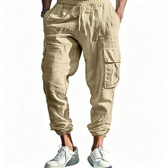 Men's Drawstring Multi Pocket Wide Leg Cargo Pants