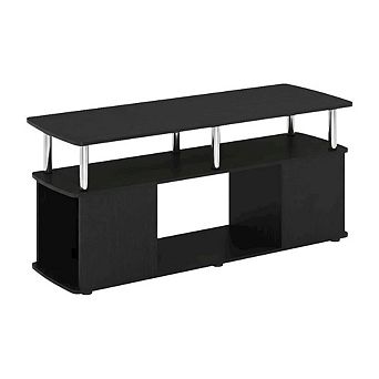 FurniFact Coffee Table with Storage Shelf and Bottom Compartment