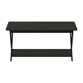 FurniFact Modern Simplistic Coffee Table with Criss-Crossed Base