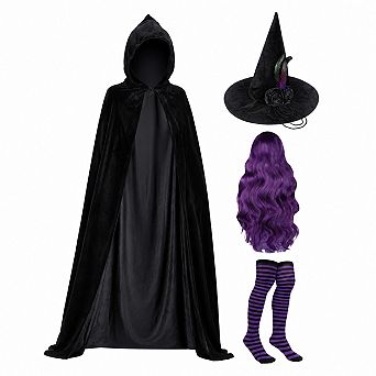 Women Halloween Witch Costume Set Party Cosplay Accessories