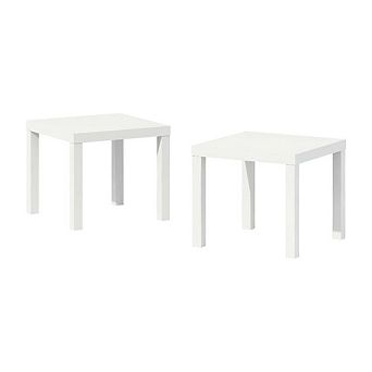 FurniFact 2 pc Square Coffee Table Set with Durable Sturdy Design