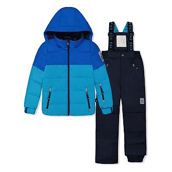 Two Piece Play Snowsuit Light And Dark Blue With Navy Pants