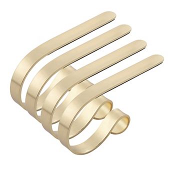 BirdRock Home Gold Tone Scroll Mantel Hooks 4-Pack