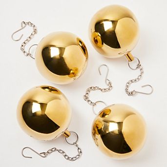 BirdRock Home Brass Christmas Ornaments 4 pc Set