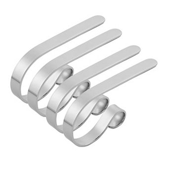 BirdRock Home Silver Tone Scroll Mantel Hooks 4-Pack