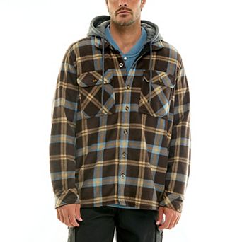 Men's Hallstatt Bonded Sherpa Hooded Button-Front Jacket