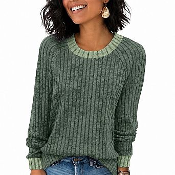 Women Lightweight Soft Long Sleeve Loose Tops Casual Dressy Layering Blouse