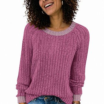 Women Lightweight Soft Long Sleeve Tops Loose Fit Casual Dressy Layering