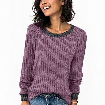 Womens Lightweight Soft Long Sleeve Tops Loose Fit Casual Dressy Layering