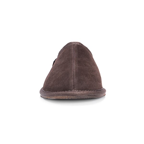 MUK LUKS Men's Leather Suede Berber Fleece Scuff Slippers