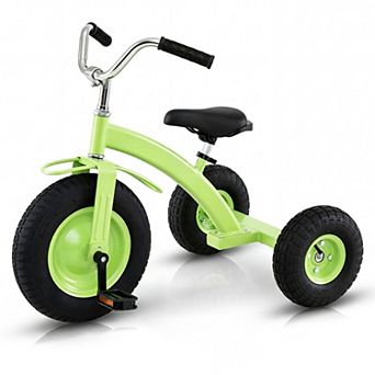 Costway Kids Toddler Tricycle w/15" Inflatable Rubber Tires, Adjustable Seat & Handlebar