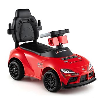 Costway Toyota Licensed Ride on Push Car with Parent-Control Handle Music Safety Guardrail