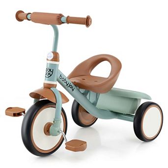 Costway Kids Tricycle Toddler Trike with Adjustable Seat & Storage Basket 3 Wheel