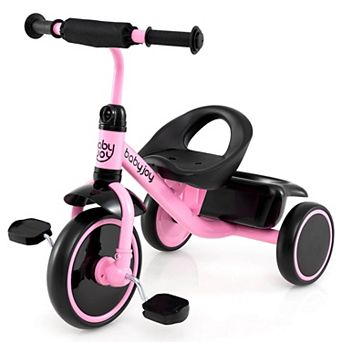 Costway Kids Tricycle Toddler Trike with Adjustable Seat & Storage Basket 3 Wheel