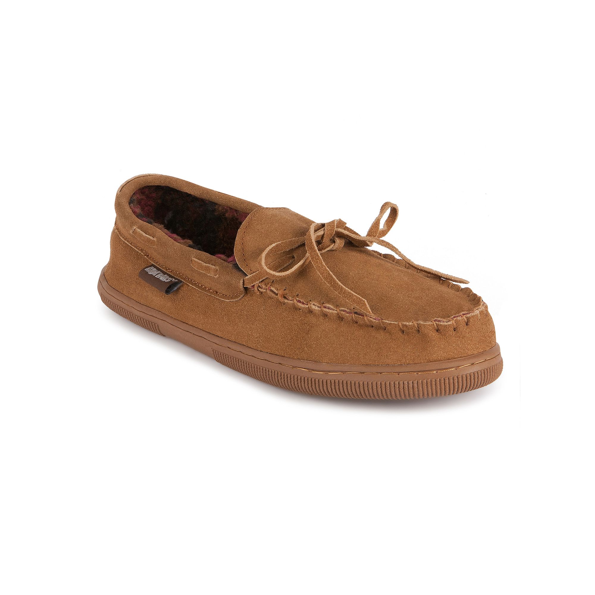 MUK LUKS Paul Mens Printed Berber Suede Moccasin Slippers, Size: 9 Wide
