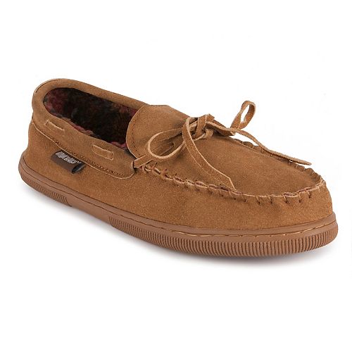 muk luks men's leather berber fleece slippers