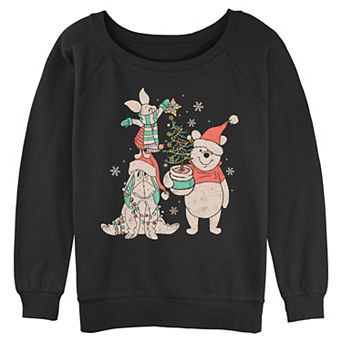 Juniors' Disney's Winnie The Pooh, Piglet & Eeyore Christmas Tree Decorations Graphic Pullover