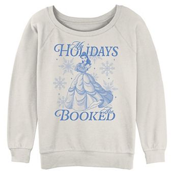 Juniors' Disney's Beauty and the Beast Belle My Holidays Are Booked Graphic Pullover