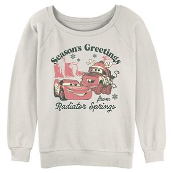 Juniors' Disney / Pixar's Cars Lightning McQueen & Mater Season's Greetings Graphic Pullover