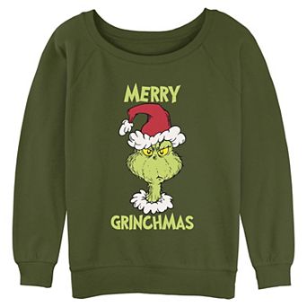 Juniors' Dr. Seuss The Grinch Merry Grinchmas Graphic Pullover