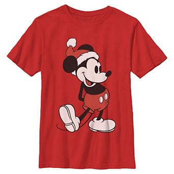 Boys 6-20 Disney's Mickey Mouse Wearing Santa Hat Graphic Tee