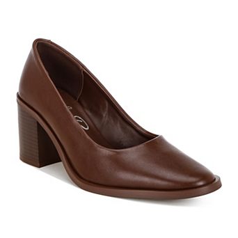 London Rag Amalina Women's Almond Toe Block Heel Pumps