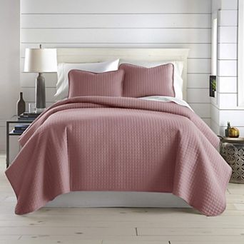 White Lightweight Quilt Bedding Set With Pillow Shams Soft Machine Washable
