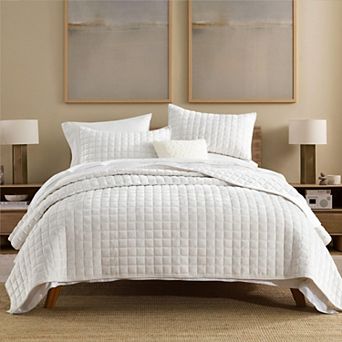 Reversible Patchwork Cotton Quilt Set Boho Lightweight Bedding With Shams