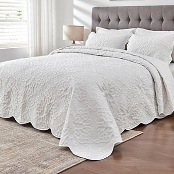 Lightweight Reversible Quilted Coverlet Set Soft All Season Easy Care Bedroom Decor
