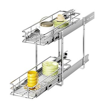 2 tier Heavy Duty Pull Out Cabinet Wire Basket