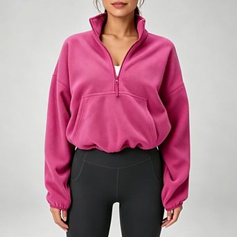 Valossie Women Half Zip Up Pullover Hoodies Oversized Long Sleeve Fall Winter Sweatshirt with Pocket
