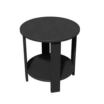 2 tier HDPE Patio Table Round Outdoor End Table