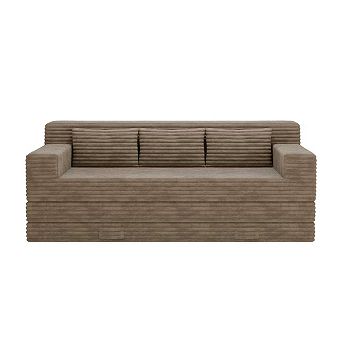 Trifold Convertible Sofa Bed, Modern Corduroy Floor Sleeper Couch with Side Storage Pockets
