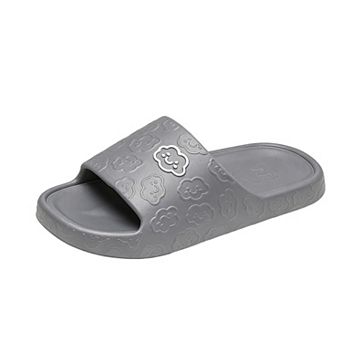 Men EVA Slide Sandals, Cute Cloud Embossed Open Toe Slippers for Indoor & Shower Use