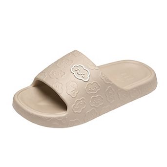 Men EVA Slide Sandals, Cute Cloud Embossed Open Toe Slippers for Indoor & Shower Use