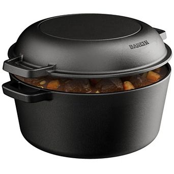 Bakken 2 in 1 Cast Iron Dutch Oven 5-qt with Skillet Lid