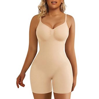 Women Tummy Control Mid Thigh Bodysuit Seamless Shapewear Shorts