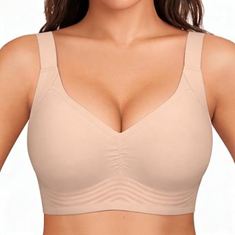 Women Wireless Push Up Bra Full Support Comfortable Lift Adjustable Straps