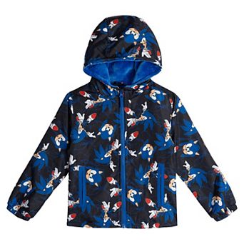 SEGA Sonic the Hedgehog Hooded Zip-Up Rain Jacket