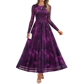 Womens Fall Long Sleeve Wedding Guest Dress