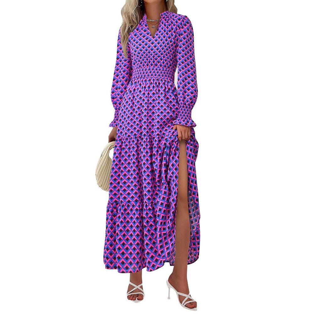 Womens Fall A Line Maxi Dress Wedding Guest