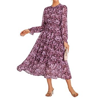Womens Long Sleeve Fall Wedding Guest Maxi Dress